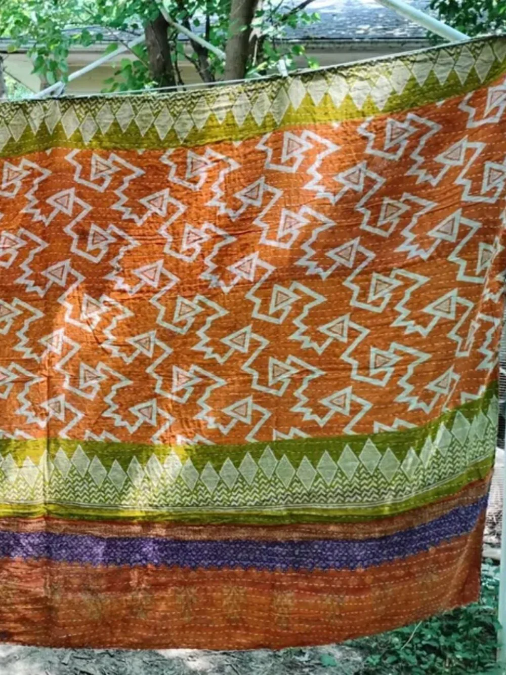 Handmade kantha quilt